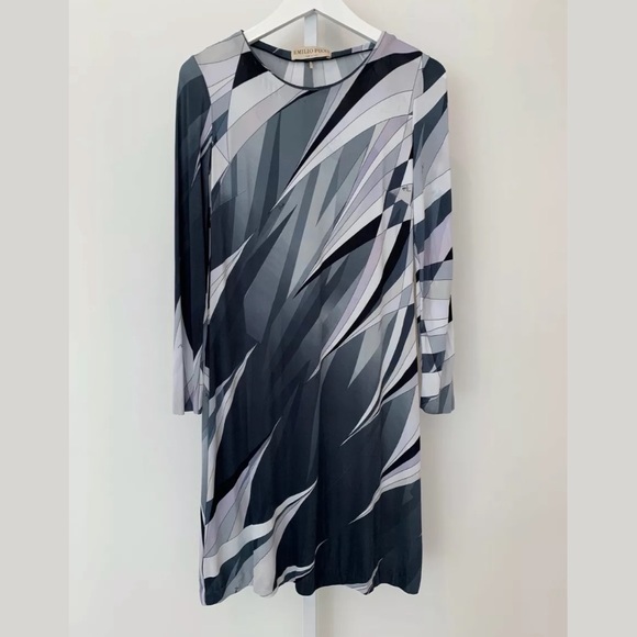 EMILIO PUCCI BLACK MULTI DRESS MODEL 46RL22 SIZE IT 42 / US 8 - Picture 4 of 16